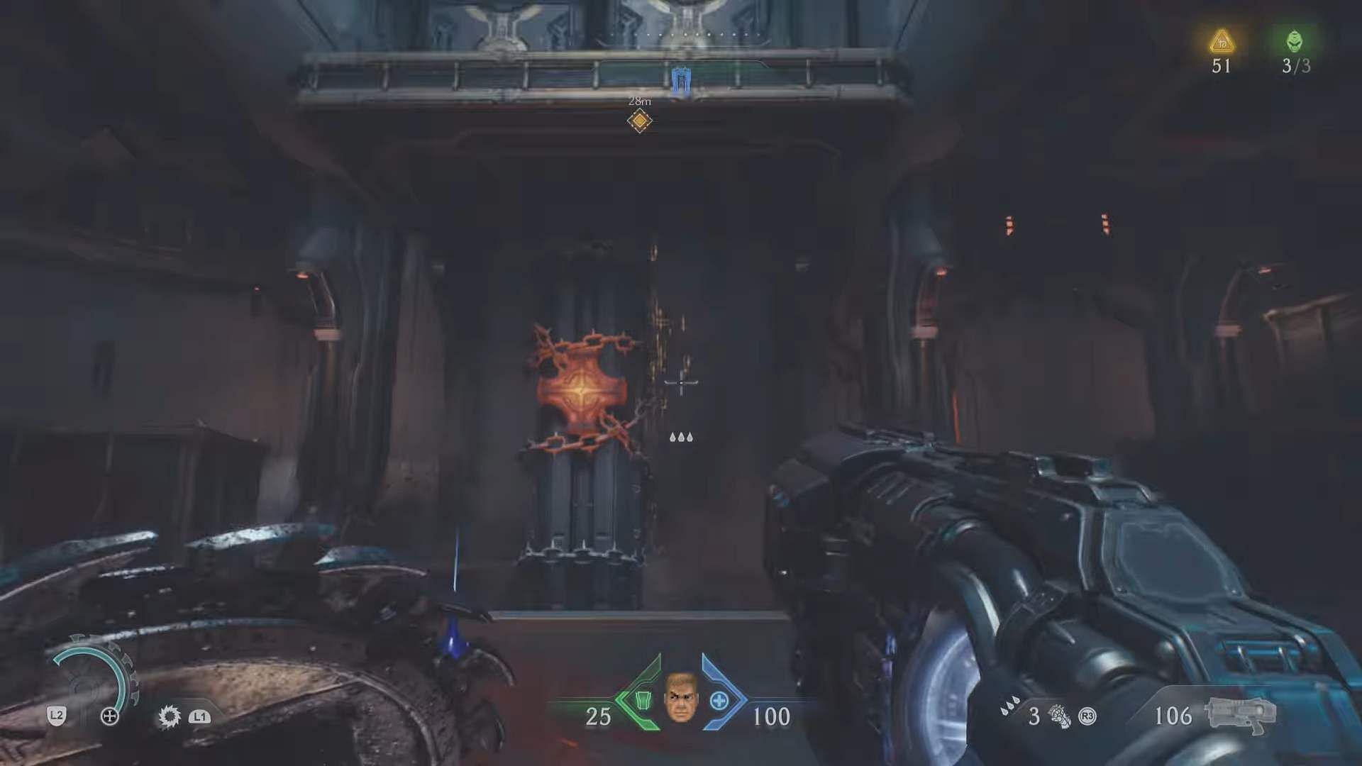 Hit the superheated metal to bring down the boxes (Image via Sportskeeda Gaming/Bethesda Softworks)